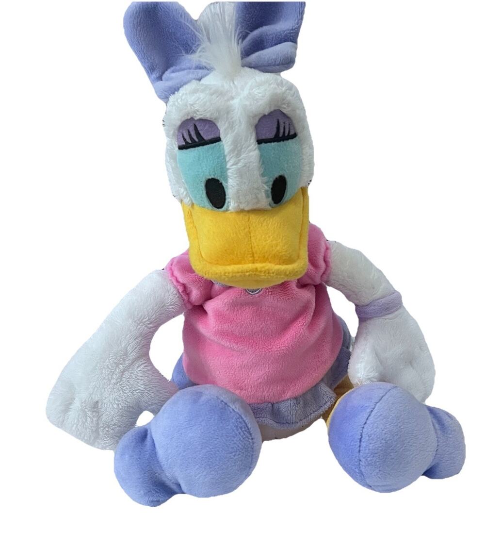 Disney Store Daisy Duck Plush Doll 18" Rare With Pony Tail Purple Bow pre- Love